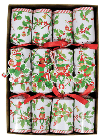 Caspari Jingle Elves Crackers